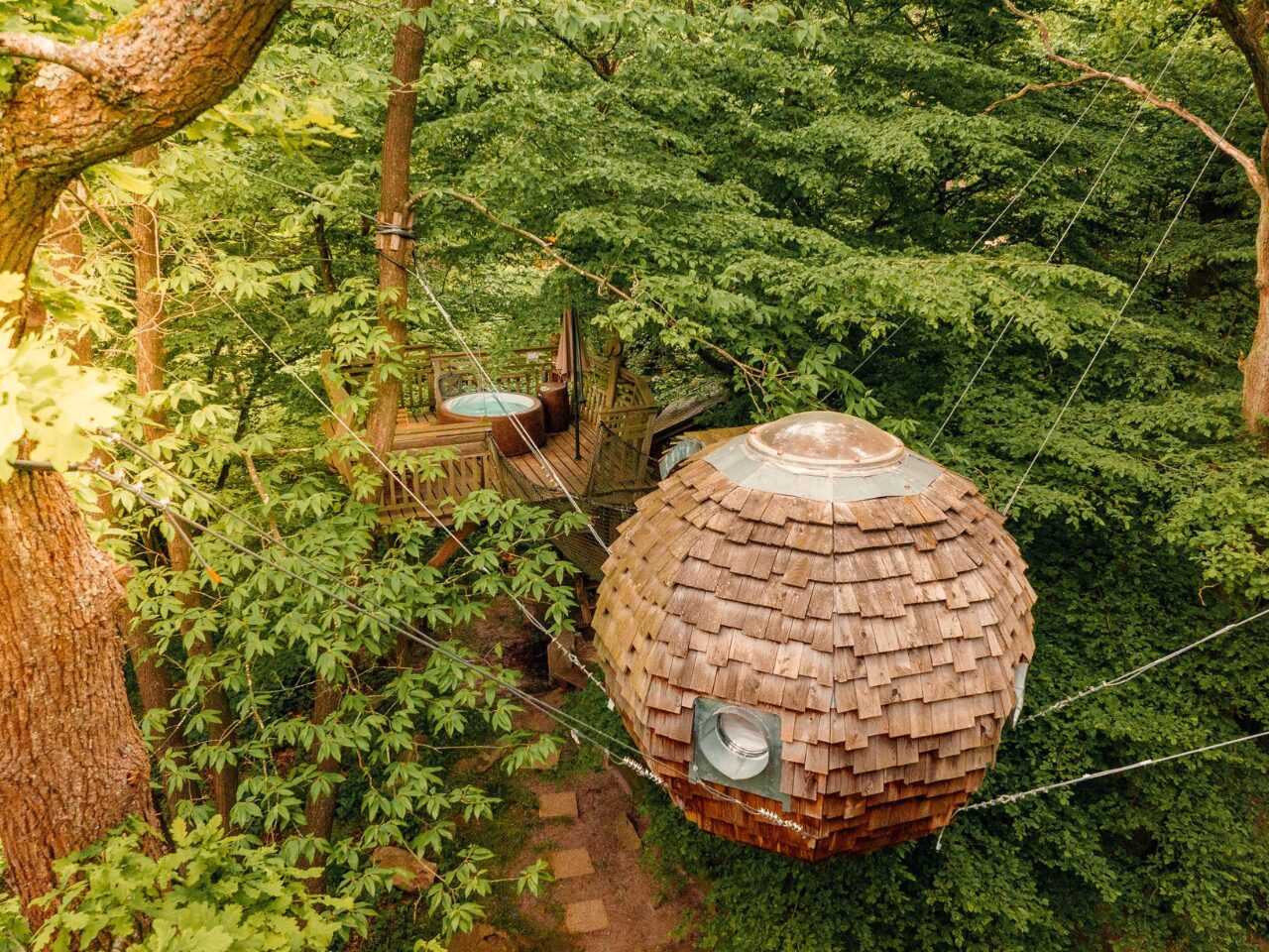 Aventure dans les arbres dans la Cabane Cocoon Plume