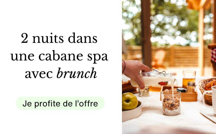 Brunch et cabanes dans les arbres avec jacuzzi - offre 2 nuits
